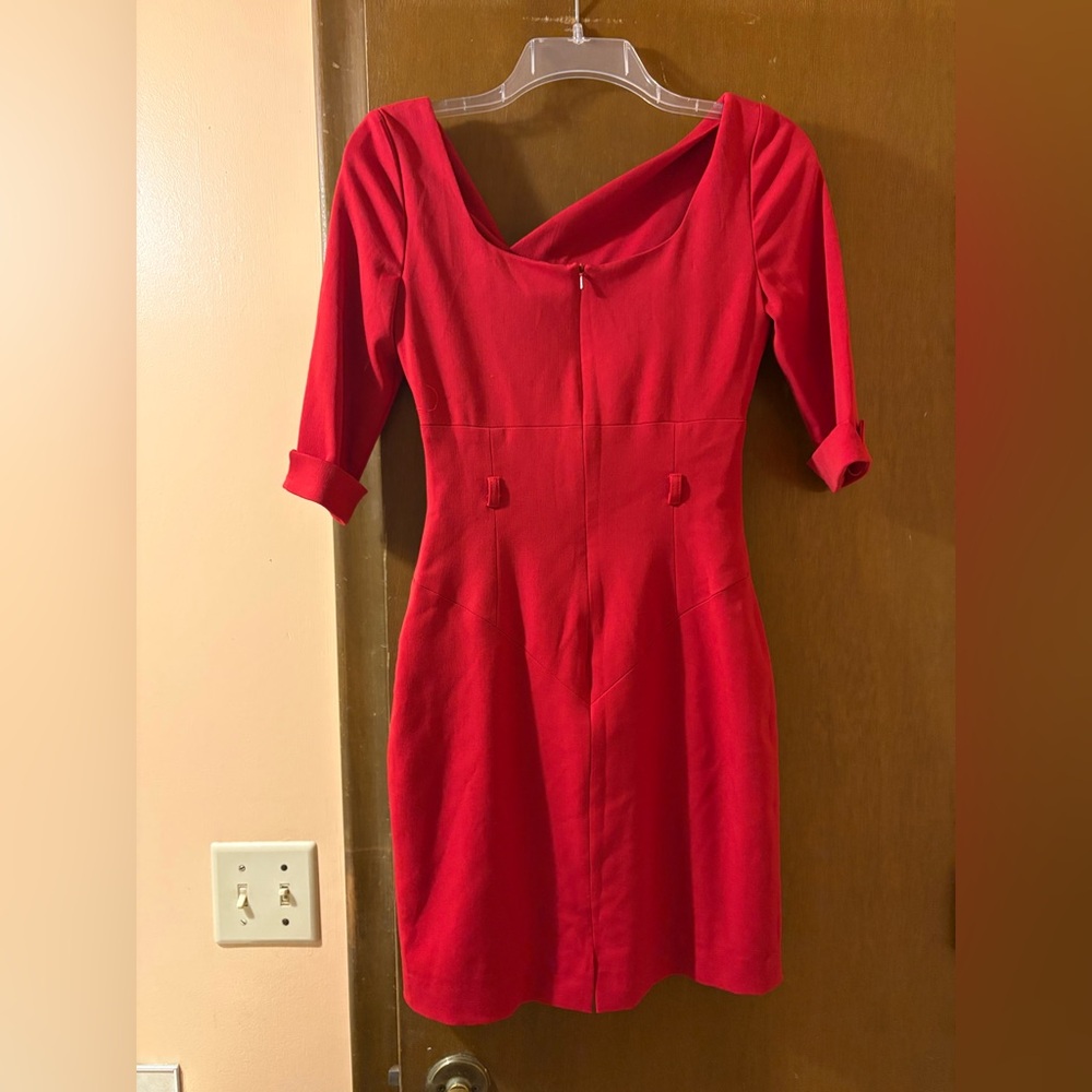 NWT Black Halo Jackie O Three-Quarter Sleeve Dress in Red - Picture 7 of 8